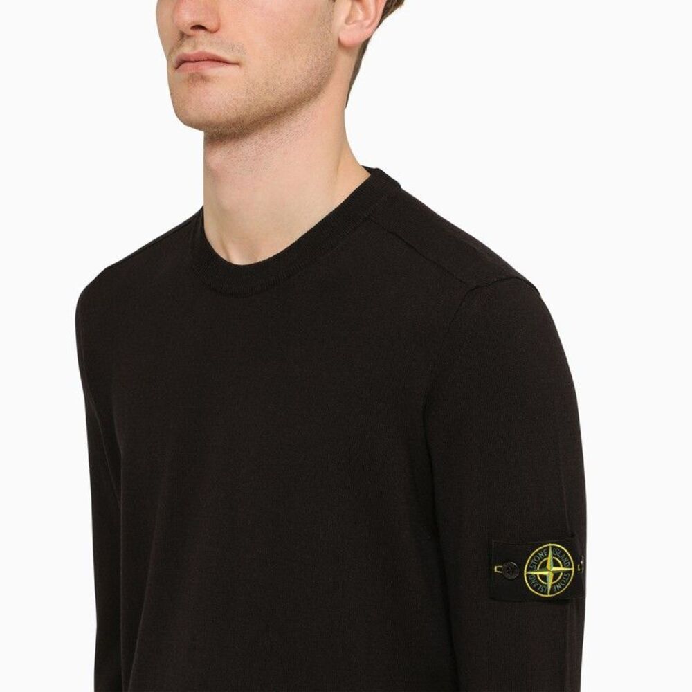 Stone Island Navy Blue Crew-Neck Sweater With Logo Men - Picture 4 of 4
